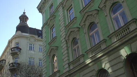 Restored house facades in Vienna