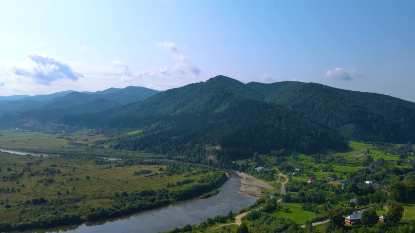 Drone flying over Blauen mountain at Belchen, Black Forest, Germany