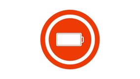 Low battery icon animated on a white background. - Powered by Shutterstock - Get 15% off with code: PIKWIZARD15