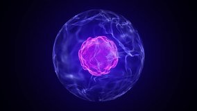 Futuristic abstract 3D soft smoke sphere of a glowing pink-blue atom. Animated background, gradient shiny neon energy core, atomic nucleus explosion. 4k, 60fps video loop.
 - Powered by Shutterstock - Get 15% off with code: PIKWIZARD15
