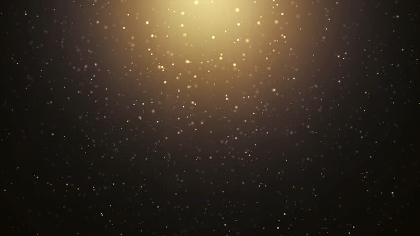 Abstract background with raining golden glitter - Cosmic dance of shining particles