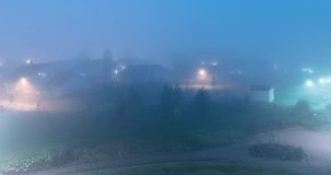 Heavy fog at night timelapse video Kerava Finland