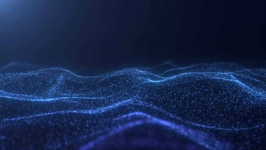 Abstract flowing smooth particles waves background. Digital network. Big data. Seamless loop animation Royalty-Free Stock Footage #3434738503