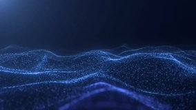 Abstract flowing smooth particles waves background. Digital network. Big data. Seamless loop animation - Powered by Shutterstock - Get 15% off with code: PIKWIZARD15