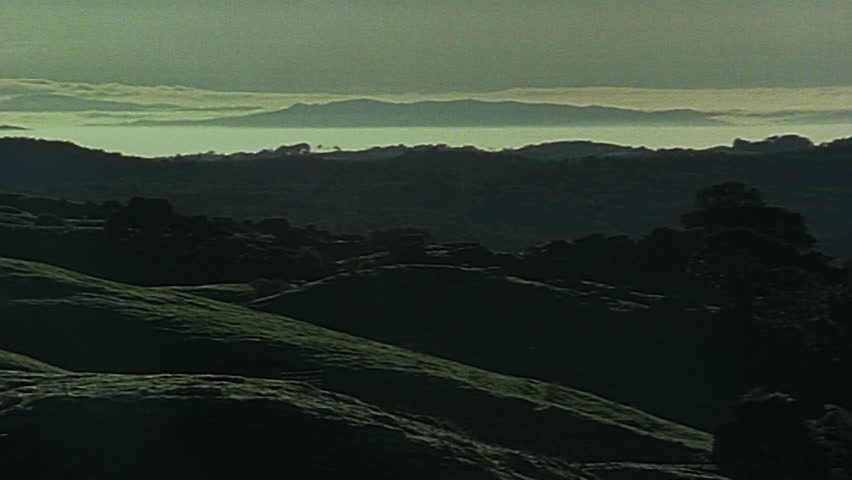 Hills and clouds landscape