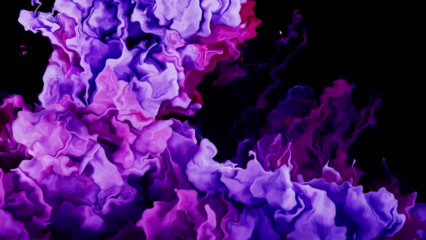 Vibrant Ink Abstraction: Captivating Patterns Form as Colorful Paints Dance and Blend in Water