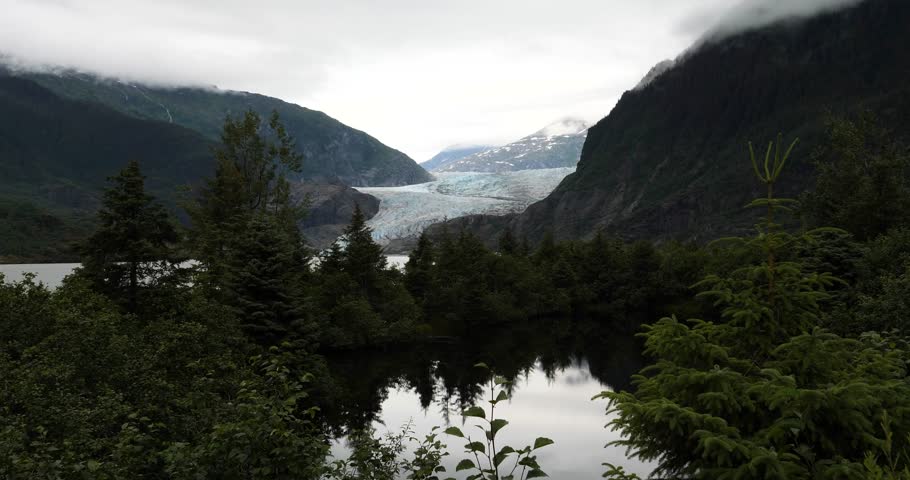 Mendenhall Glacier and Lake, as seen from the Visitor Center, Alaska