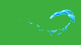 Animation loop cartoon video liquid on green screen background