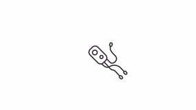 Animated helicobacter icon. Digestive infection line animation. Microbiology bacterium. Gastric disease agent. Black illustration on white background. HD video with alpha channel. Motion graphic