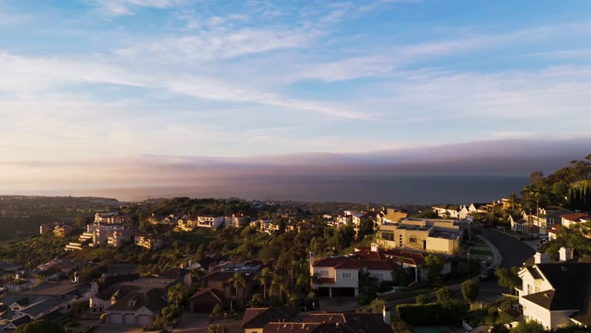 Aerial Flyover a luxury home community in southern california