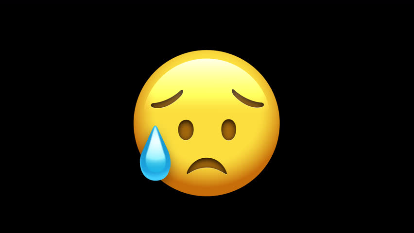Sad but Relieved Face Animated Emoji on a Transparent Background. 4K Loop Animation with Alpha Channel. Royalty-Free Stock Footage #3435197771