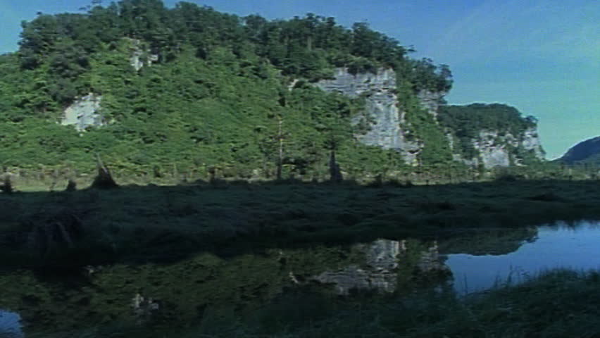 Reflection of rock outcropping