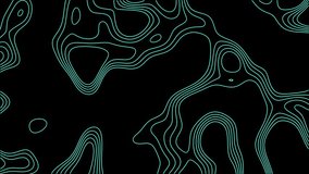 Abstract terrain map animation. Abstract animated topography background. Moving Waves On Black Background - Powered by Shutterstock - Get 15% off with code: PIKWIZARD15