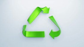 A 3D recycle symbol in bright green stands prominently against a clean, white background, representing recycling and environmental care. - Powered by Shutterstock - Get 15% off with code: PIKWIZARD15