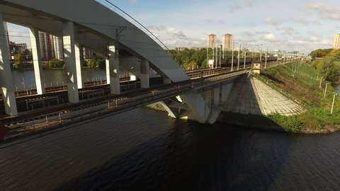 Railway Bridge over Moscow Canal in Khimki