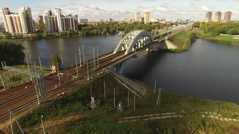 Railway Bridge over Moscow Canal in Khimki
