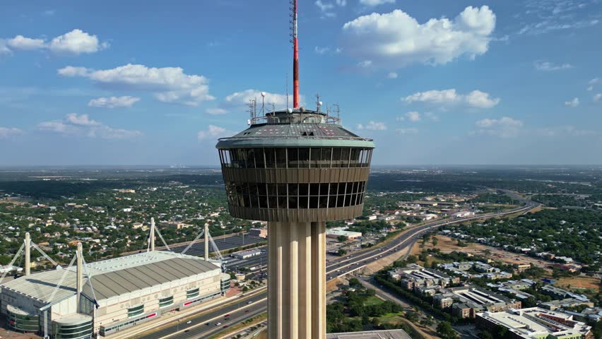 Towers of Americas, observation deck offers stunning panoramic views of city Royalty-Free Stock Footage #3435386797