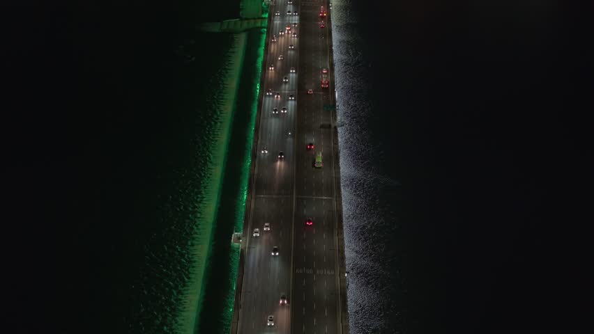 Han River at night dark canvas lit by Seoul