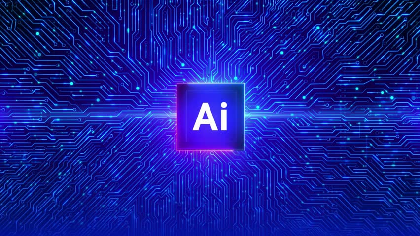 Blue Corporate Artificial intelligence tech video Bachground