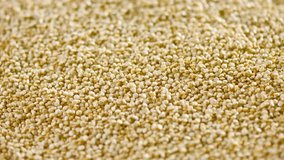 Vibrant 4K Ultra HD Video: Close-Up Dolly Shot of Fresh Raw Quinoa | Nutrient-Rich Superfood Showcase