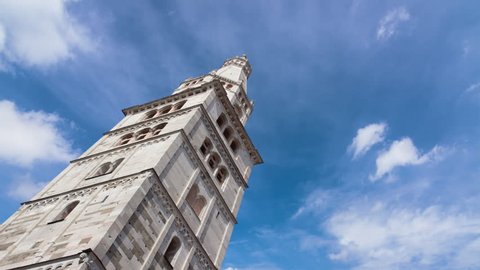 modena ghirlandina bell tower clouds timelaapse low angle