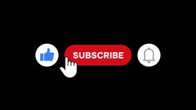 Pop up button animation of Subscribe, Like, Notification bell, alpha channel included. - Powered by Shutterstock - Get 15% off with code: PIKWIZARD15