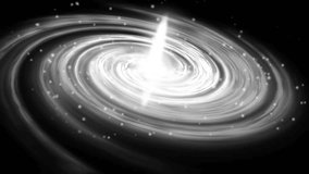 Galaxy space glowing spiral galaxy animation of Milky Way with particle background.