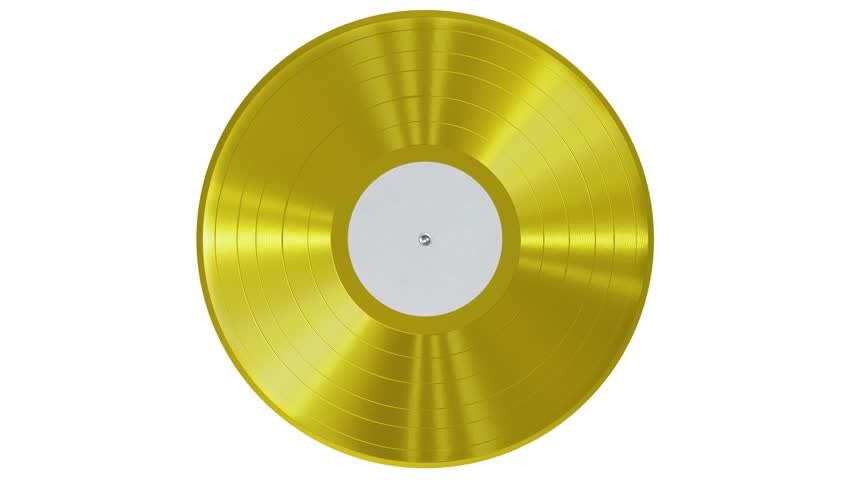Realistic seamless looping 3D animation of the spinning single fancy yellow vinyl record with a blank white label rendered in UHD Royalty-Free Stock Footage #3435615435