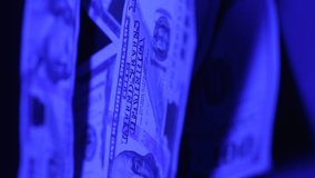 Vertical video of USA money - dollars