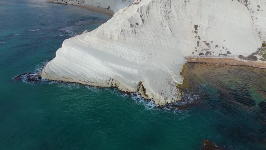 Scala dei Turchi in Sicily, Italy. Beautiful nature Turkish steps, white limestone rock.