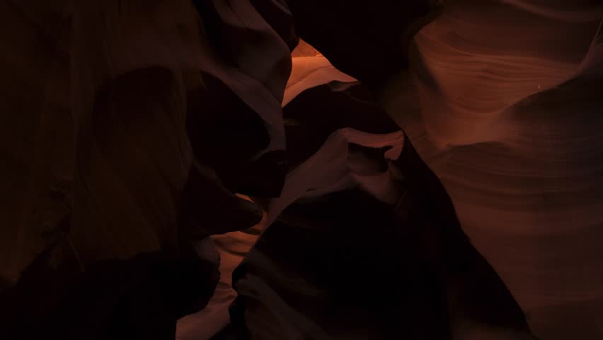 Antelope Canyon in Arizona, beautiful place in the desert. Smooth red sandstone walls. Royalty-Free Stock Footage #3435823125