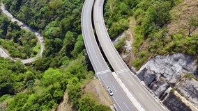 Aerial video taken over the highway known as 