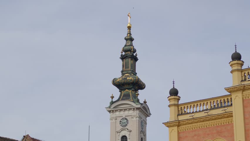 HIstoric bulding in Serbia, Novisad in a winter suny day