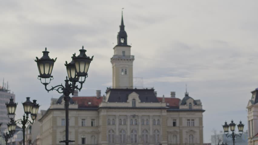 Novisad Serbia buldings in a winter suny day