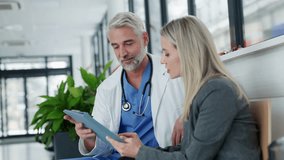 Pharmaceutical sales representative talking with doctor in medical building. Ambitious female medical rep presenting new medication. Female hospital director with medical director. - Powered by Shutterstock - Get 15% off with code: PIKWIZARD15