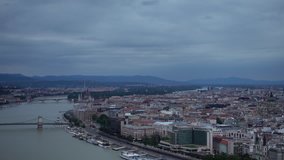 budapest cityscape seen from above cloudy day