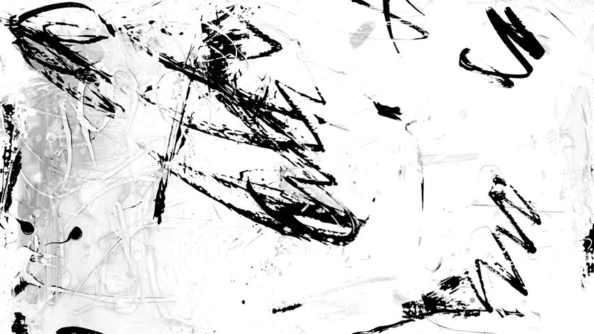 Hand drawn chaotic scribbles over a pale white canvas with rough brush smears, faded tape residue and old print texture, forming an expressive minimal grunge background animated texture