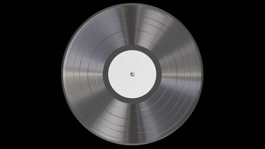 Realistic seamless looping 3D animation of the spinning single fancy steel gray vinyl record with a blank white label rendered in UHD as motion background Royalty-Free Stock Footage #3436134309