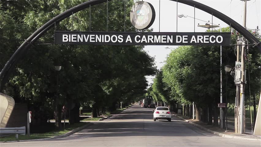 Carmen de Areco city gate, a Small Town in Argentina. 