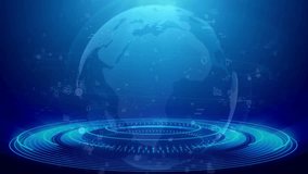 Digitalization Concept Global Technology. 3d Earth Digital Connected Network Background. Spinning Futuristic Earth Globe Looping Animation. 3d animation social future technology abstract background. - Powered by Shutterstock - Get 15% off with code: PIKWIZARD15