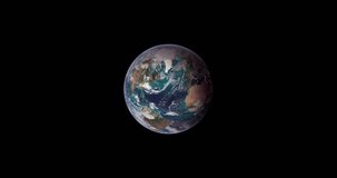 Planet Earth in space. Zoom in on globe and the continent of Asia, Australia and Oceania, the Indian ocean. Video based on images by NASA.