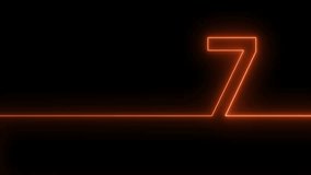 Neon digit seven with alpha channel, number Three . Animation Neon light blue color Number 7. Neon Glowing Symbol on Black Background. - Powered by Shutterstock - Get 15% off with code: PIKWIZARD15