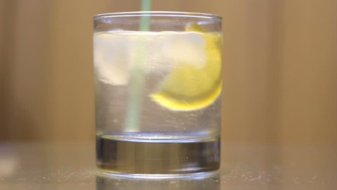 Glass of fresh cold lemonade Stock video