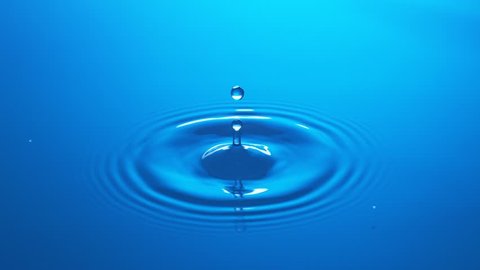 A Single Water Drop Hits Blue Water Surface in Slow Motion.

High Speed - Phantom Flex - 4K - 1000fps