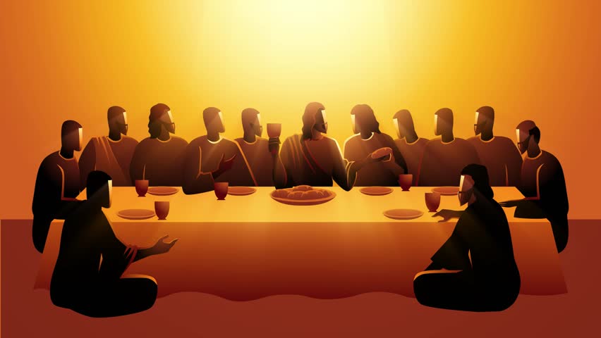 Biblical motion graphic series, Jesus shared with his Apostles in Jerusalem before his crucifixion, The Last Supper