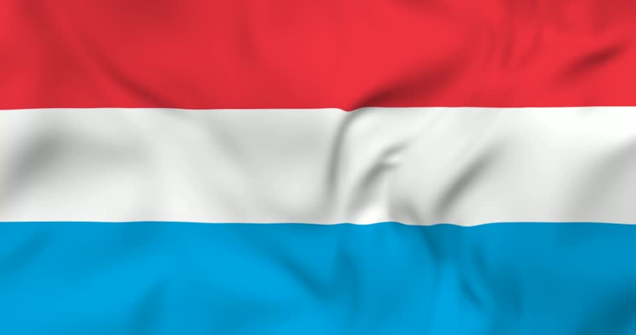 Waving flag of Luxembourg. 3d seamless animation in 4k resolution video.