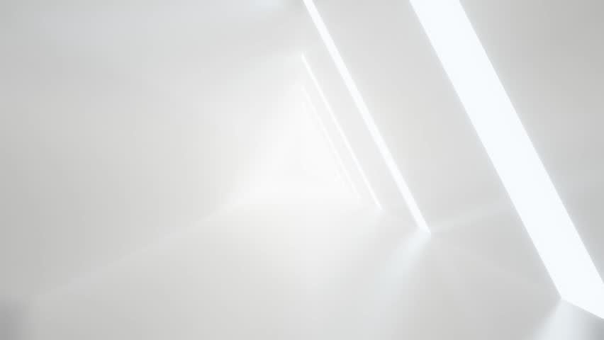 abstract white futuristic triangle tunnel architecture Royalty-Free Stock Footage #3436953731