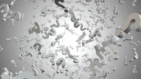 Question Marks on Light Background Looped: Explore curiosity and wonder with this looping animation featuring question marks against a light backdrop.  - Powered by Shutterstock - Get 15% off with code: PIKWIZARD15