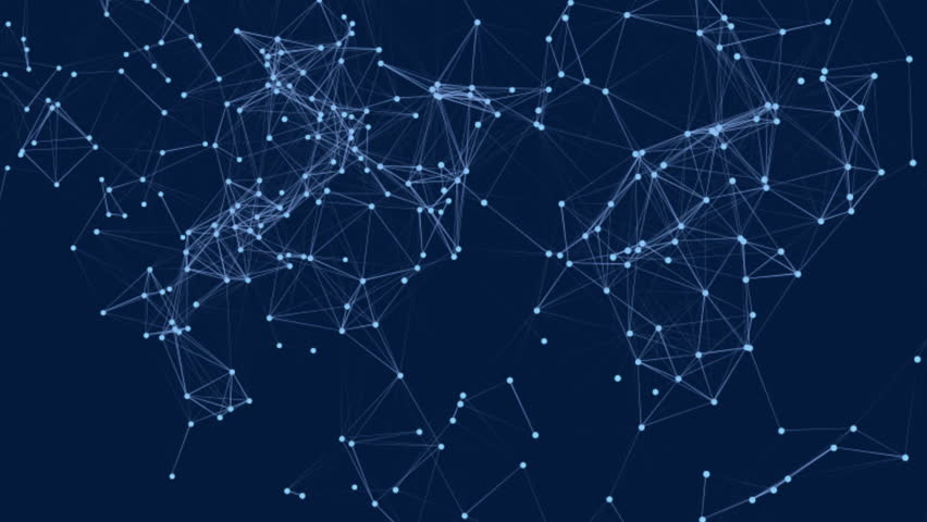 Dark blue background, with white plexus. Using this video material on online platforms or blogs can attract attention and add dynamics to the content