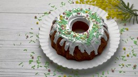 Easter Bundt Cakes. Homemade vanilla bundt cake. 